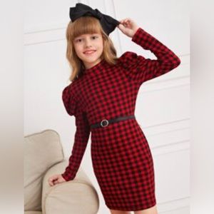 Gingham Gigot sleeve dress